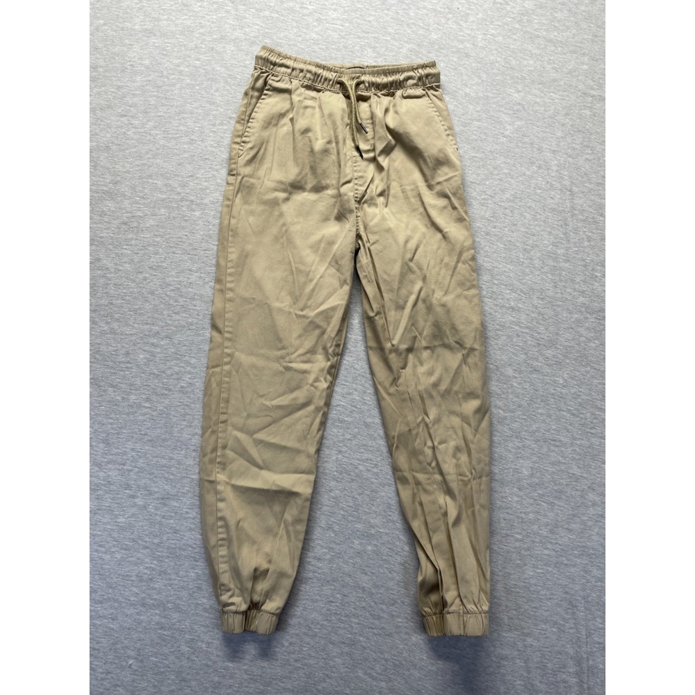 Kenneth Cole New York Crop Jogger Pants Womens 14 Large Beige Cotton Drawstring